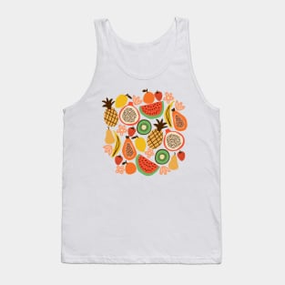 Colorful tropical fruits in pink Tank Top